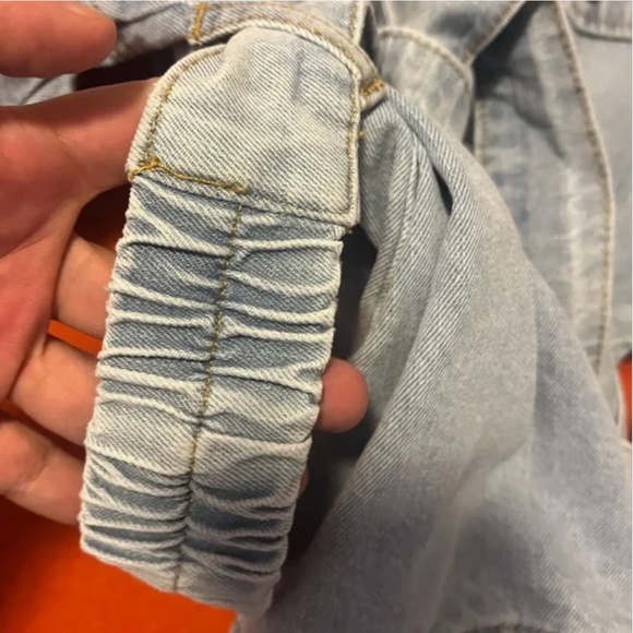 Organic cotton oversized belted denim jacket overshirt NWT - Picture 9 of 15